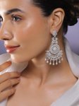 22k Rose Gold Plated AAA Crystal Cubic Zirconia Studded Premium Chandelier Earrings