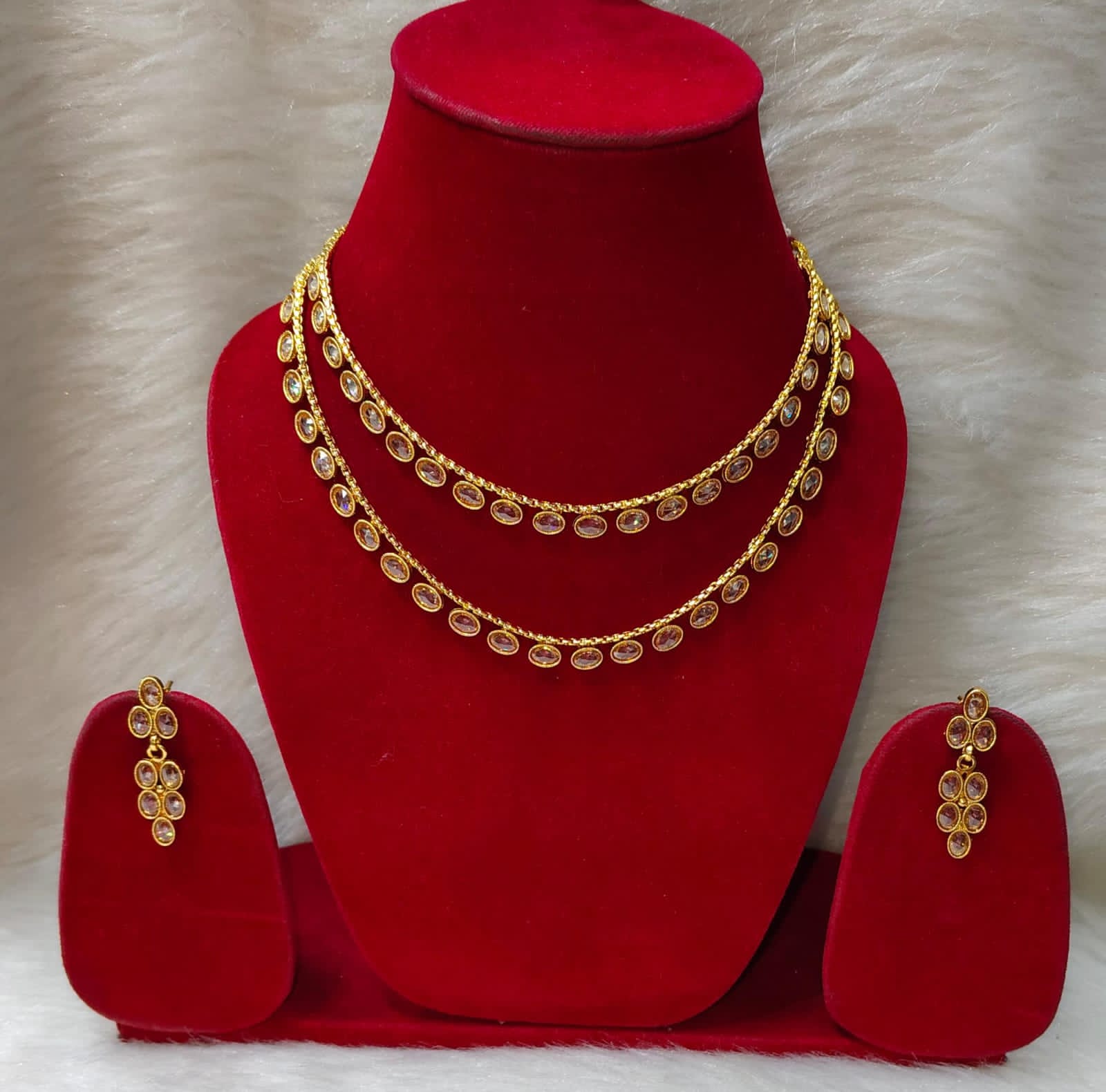 Jewellery for 22KT Gold Plated 3 Layer Necklace Set for Women & Girls (Buy 1 get 1 free)